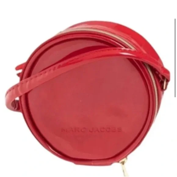 MARC JACOBS TikTok Famous 4" Red Patent Leather Cross Body Mini Round Purse NWT - Picture 3 of 6